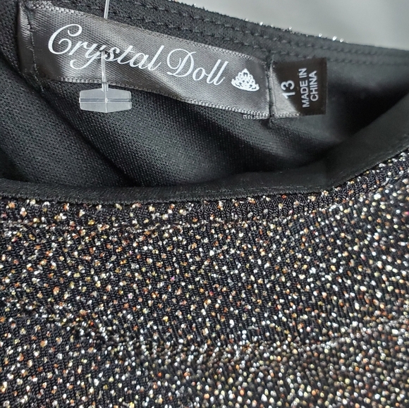 Crystal Doll One-Shoulder Glitter Jumpsuit - Black and Gold - Picture 8 of 8